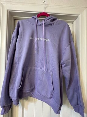 Lavender 'you are enough.' Pullover Hoodie